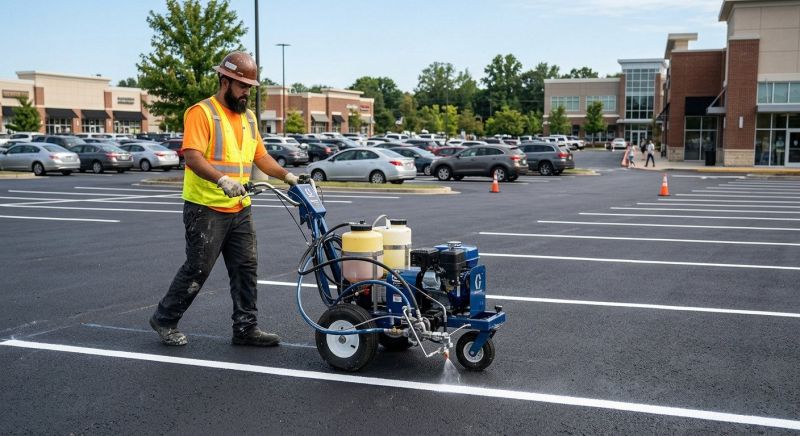 Commercial Asphalt Painting in Houston, TX