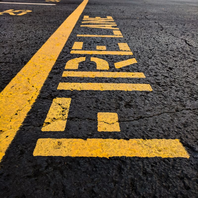 Fire Lane Markings on Pavement